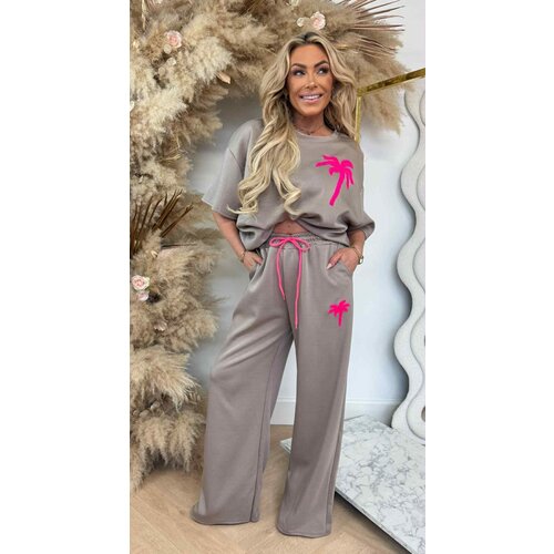 NEW PALMY SET LONG PANTS TAUPE/PINK NEW PALMY SET LONG PANTS TAUPE/PINK