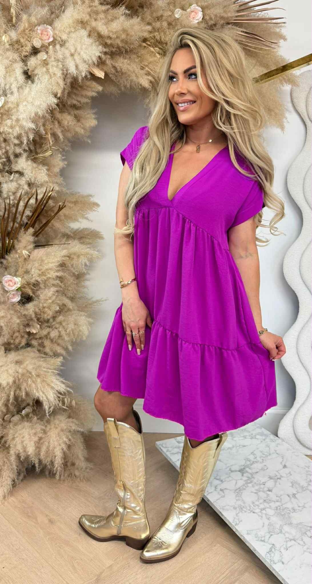 BOHO BASIC DRESS AUBERGINE