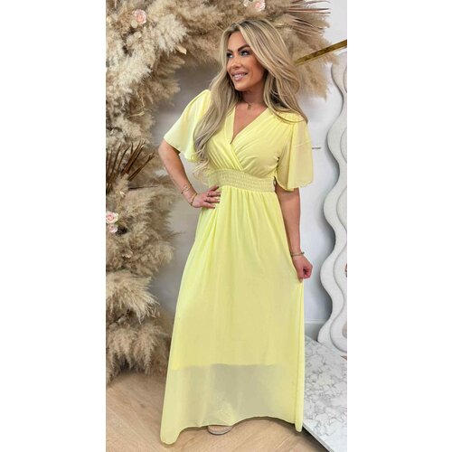FLUO NEON MAXI DRESS YELLOW FLUO NEON MAXI DRESS YELLOW