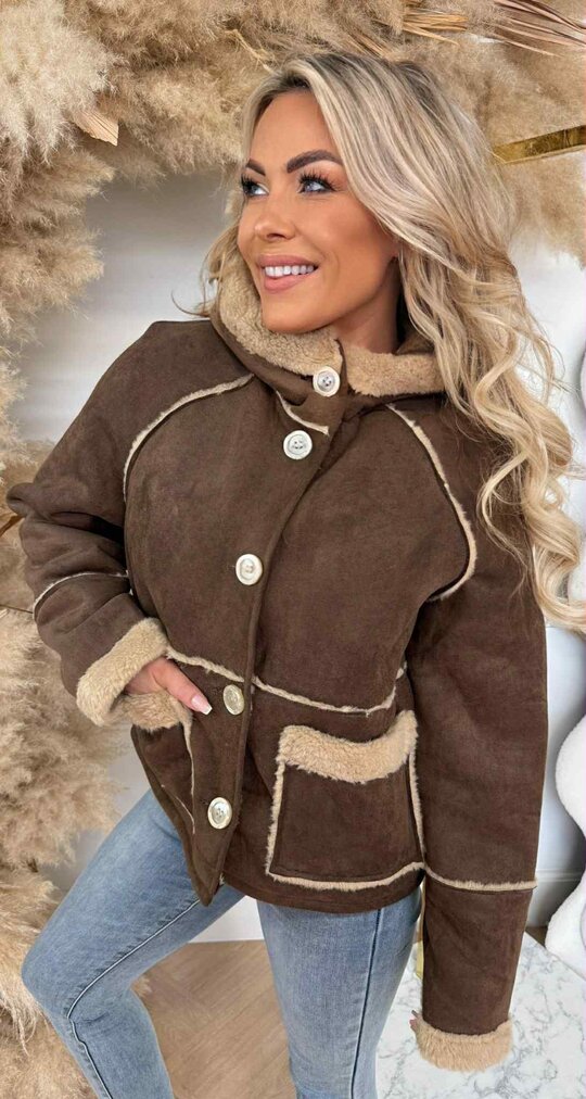 LAMMY COAT 8823 CHOCO LAMMY COAT 8823 CHOCO
