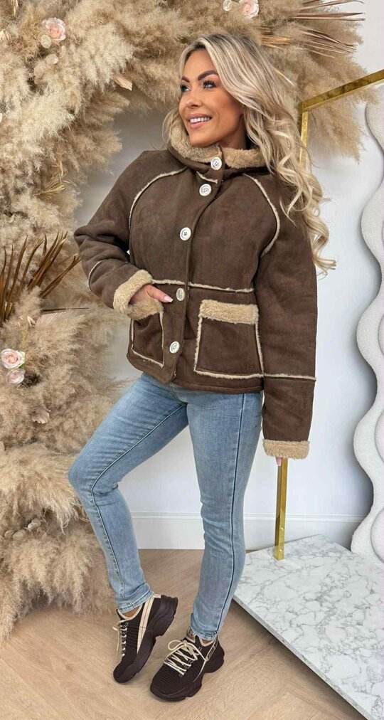 LAMMY COAT 8823 CHOCO LAMMY COAT 8823 CHOCO