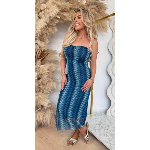 ARIEL STRAPLESS DRESS BLUE ARIEL STRAPLESS DRESS BLUE