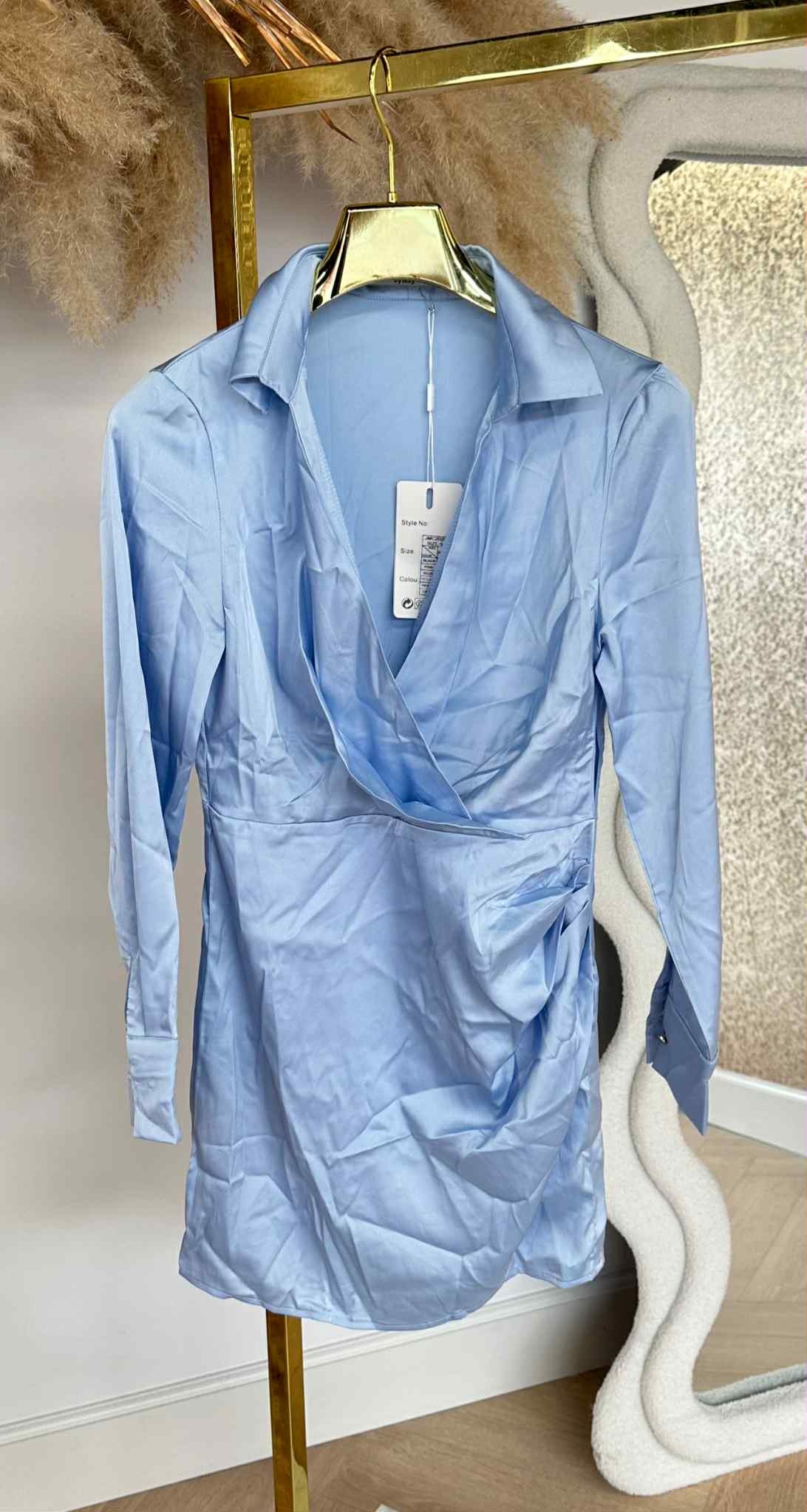 SATIN DRESS 20206 ICEBLUE