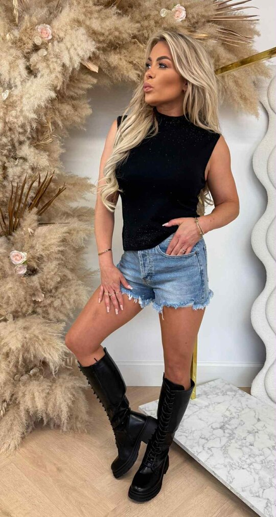 GLITTER SPARKLING TOP 9167 BLACK