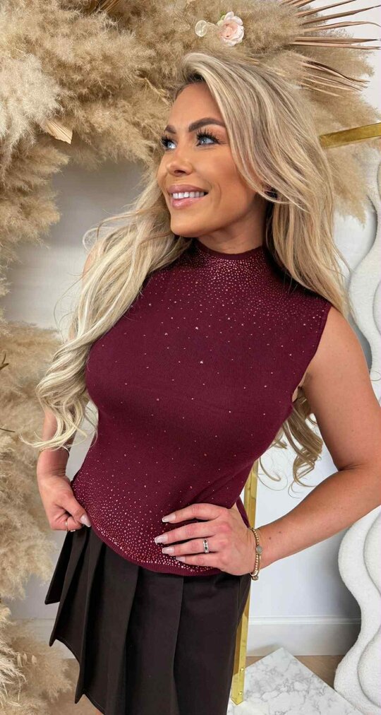 GLITTER SPARKLING TOP 9167 BORDEAUX