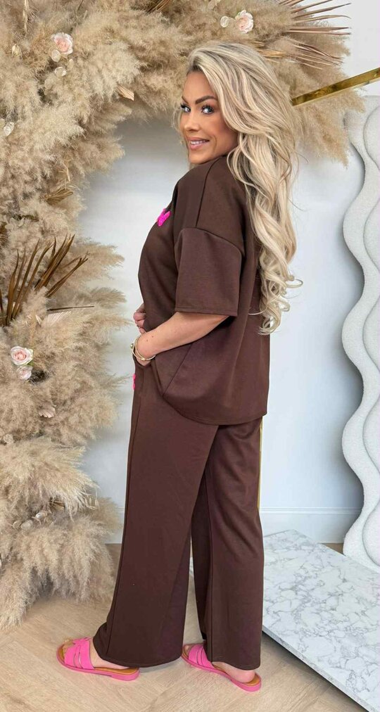 NYC BROOK SET CHOCO/PINK