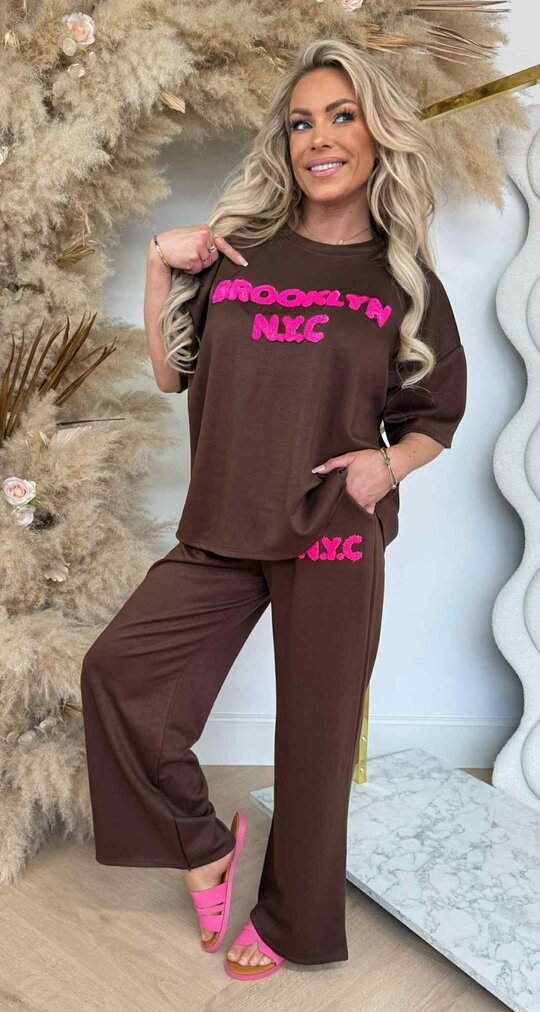 NYC BROOK SET CHOCO/PINK