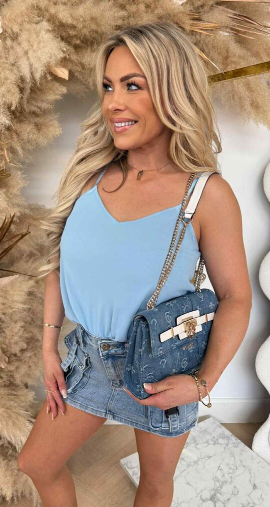 SPAGHETTI LENA TOP ICEBLUE SPAGHETTI LENA TOP ICEBLUE