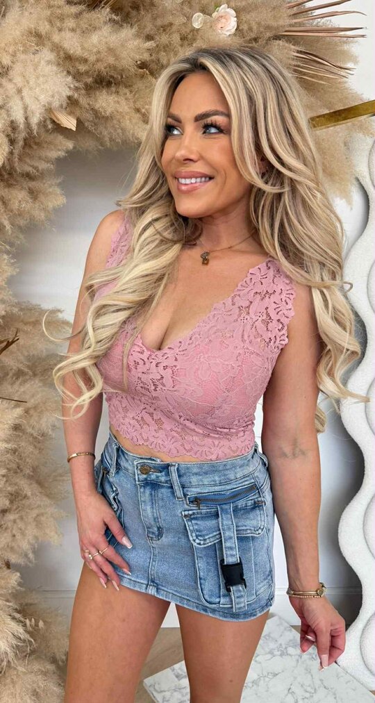 LAMI LACE TOP PINK