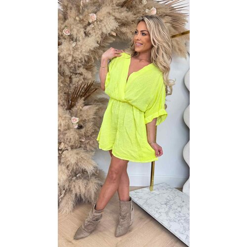 MICHELLE COTTON NEON PLAYSUIT YELLOW MICHELLE COTTON NEON PLAYSUIT YELLOW