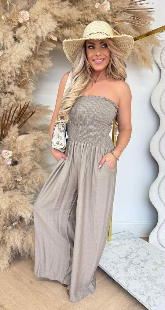 STRAPLESS COMFY JUMPER BEIGE