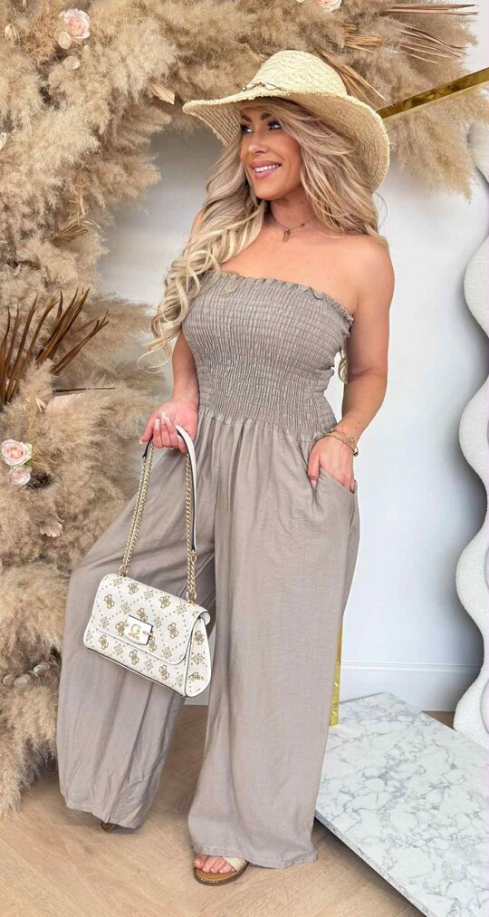STRAPLESS COMFY JUMPER BEIGE