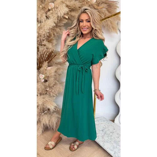 NOELIA RUFFLE DRESS LONG APPLEGREEN NOELIA RUFFLE DRESS LONG APPLEGREEN