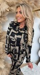 BY SWAN TRAVEL PRINT BLOUSE 9189 CAMEL