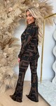 BY SWAN TRAVEL PRINT BLOUSE 9189 COFFEE