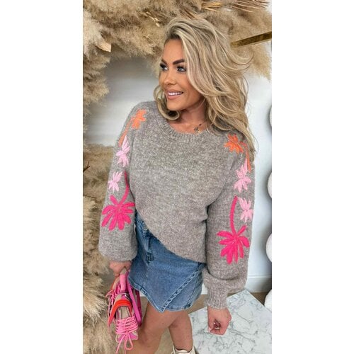 PALM SLEEVE SWEAT 7910 TAUPE PALM SLEEVE SWEAT 7910 TAUPE