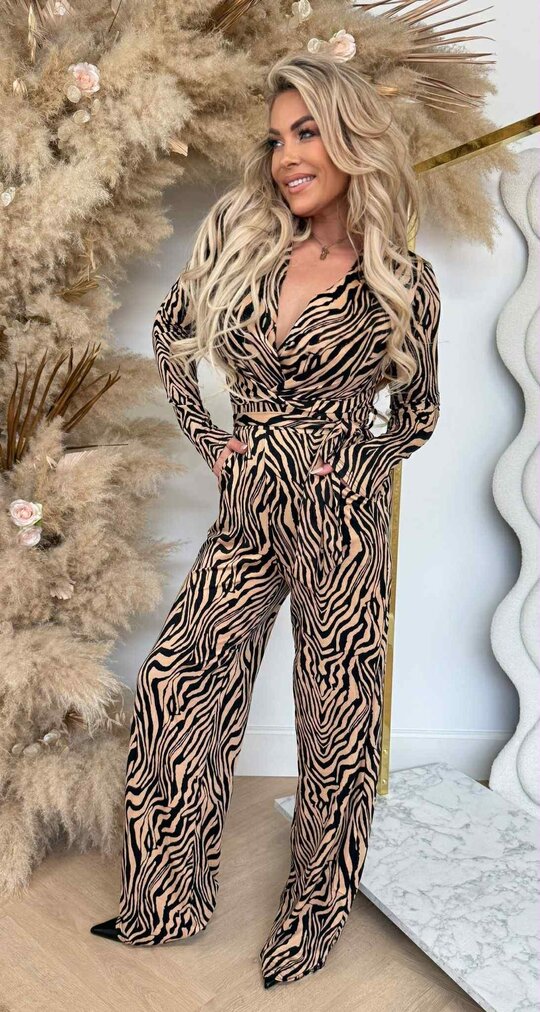 ZEBRA TRAVEL JUMPSUIT 8268 CAMEL/BLACK
