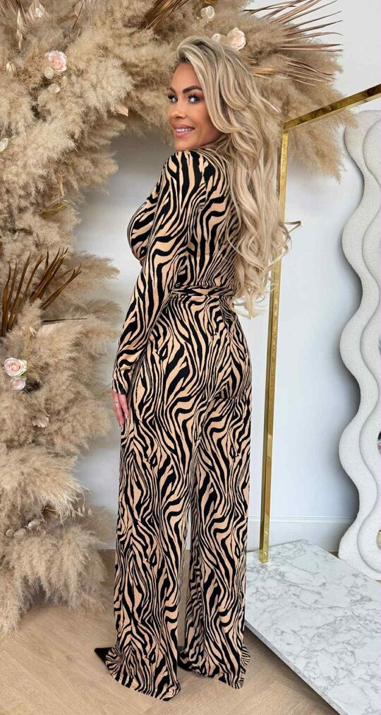 ZEBRA TRAVEL JUMPSUIT 8268 CAMEL/BLACK