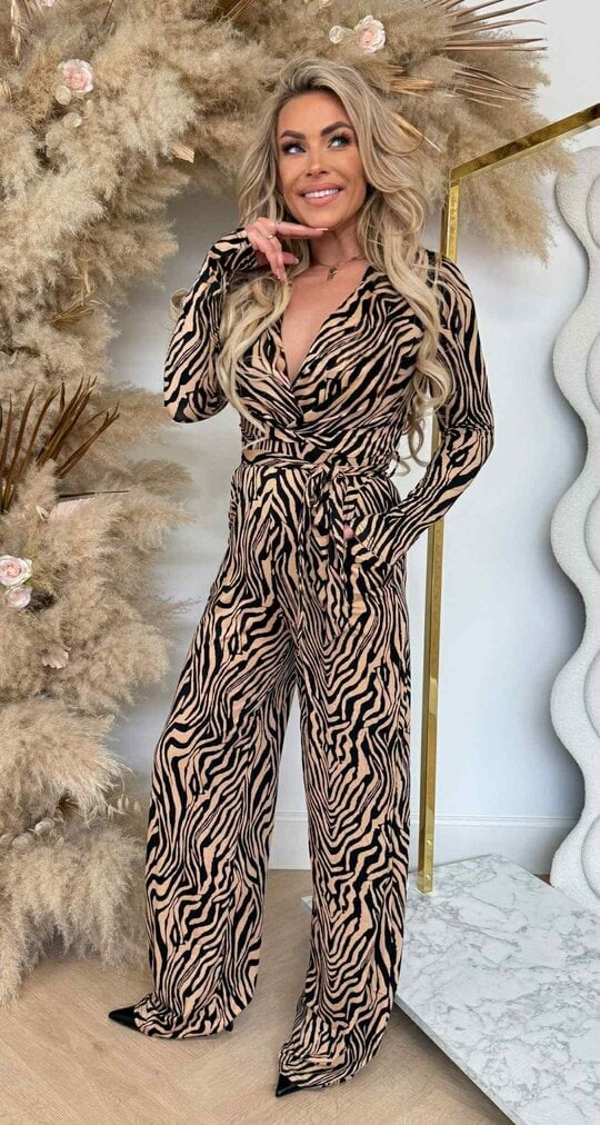 ZEBRA TRAVEL JUMPSUIT 8268 CAMEL/BLACK
