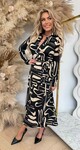 SUMI BY SWAN TRAVEL PRINT DRESS 8936 BLACK/BEIGE
