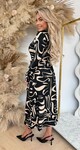 SUMI BY SWAN TRAVEL PRINT DRESS 8936 BLACK/BEIGE