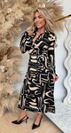 SUMI BY SWAN TRAVEL PRINT DRESS 8936 BLACK/BEIGE