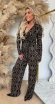 ZANA BY SWAN PRINT JUMPSUIT 8800 TAUPE/BLACK