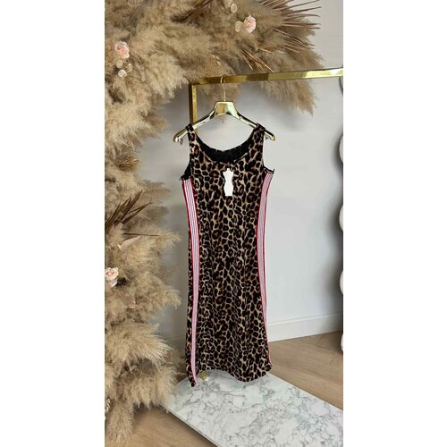 ACTIE STRIPE LEOPARD DRESS ROBE-1 RED ACTIE STRIPE LEOPARD DRESS ROBE-1 RED
