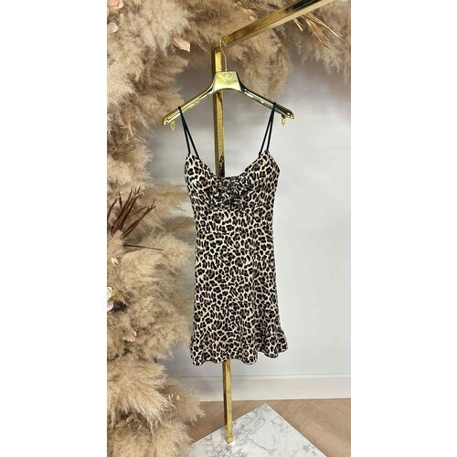 STRIKY LEOPARD DRESS BEIGE/BLACK STRIKY LEOPARD DRESS BEIGE/BLACK