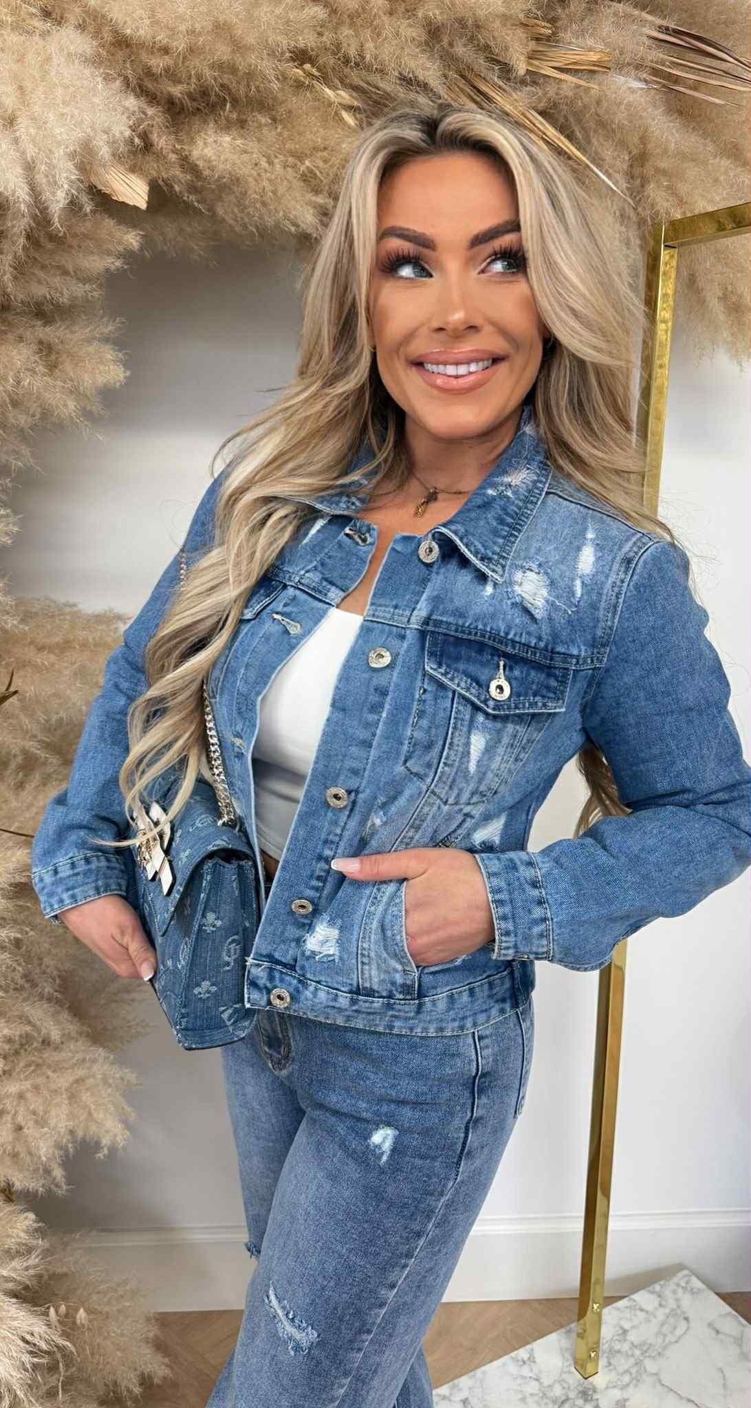 DESTROYED DENIM JACKET 6721 JEANSBLUE