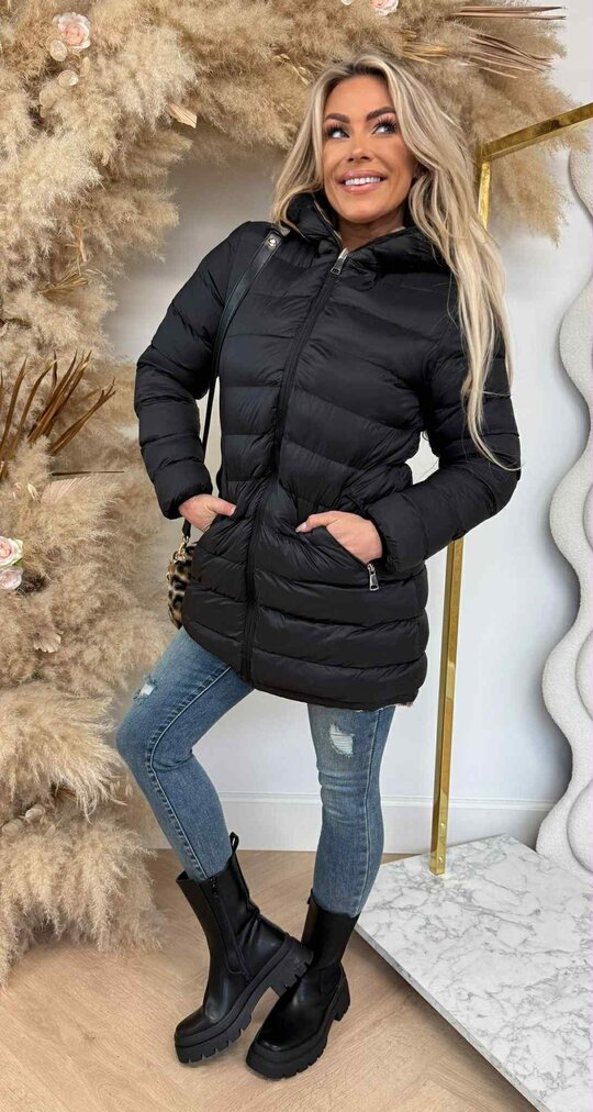 REVERSIBLE BESTSELLER JACKET 5630 BLACK/BEIGE/LEO