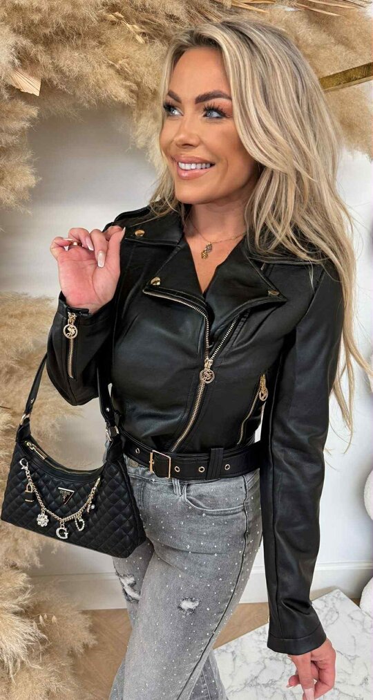 GOLDY PERFECT LEATHER LOOK JACKET 4719 BLACK