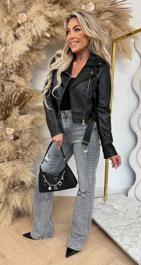 GOLDY PERFECT LEATHER LOOK JACKET 4719 BLACK