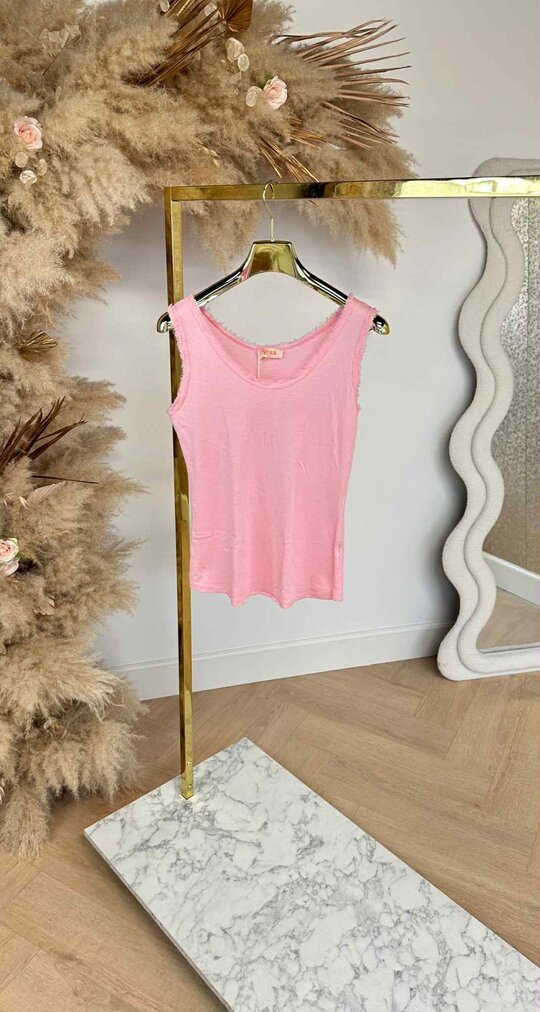 FRAYED TOP LIGHTPINK