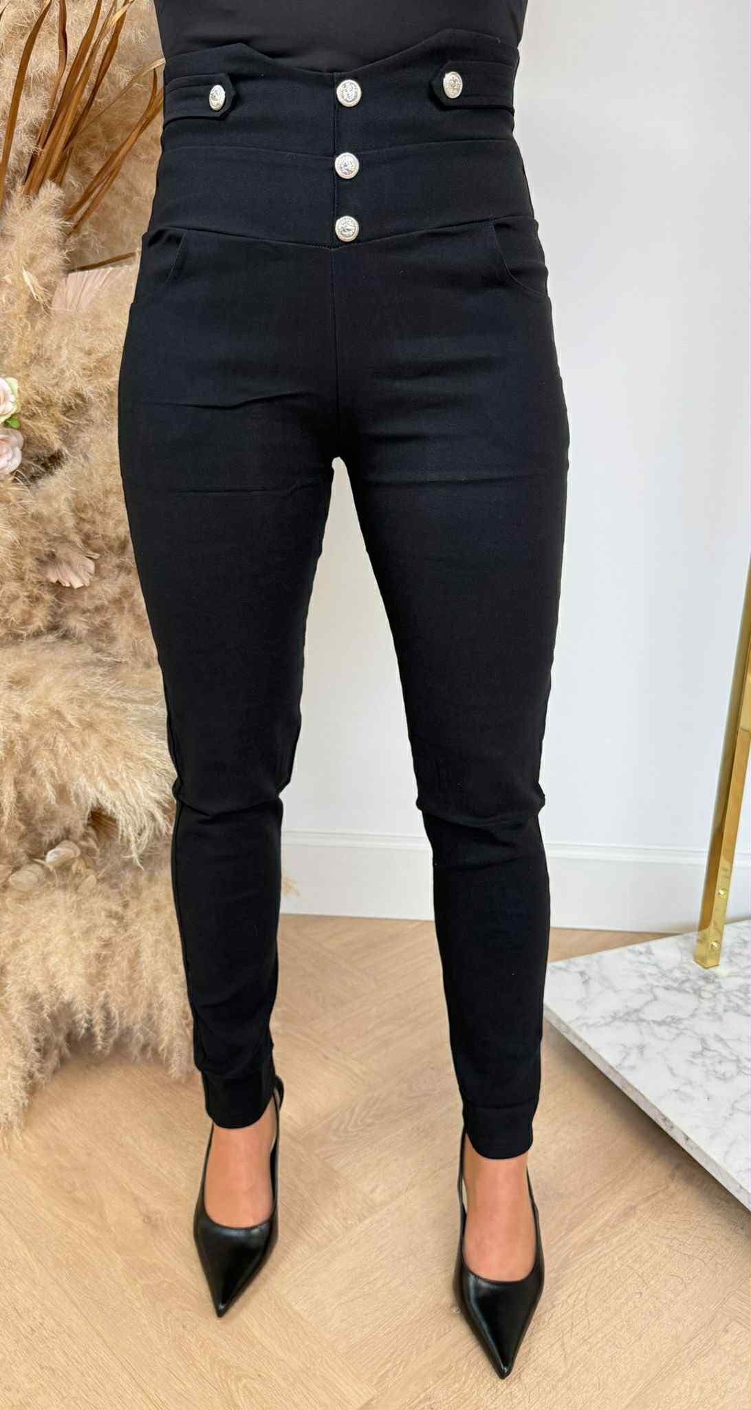 BUTTON STRETCH TREGGING 78061 BLACK