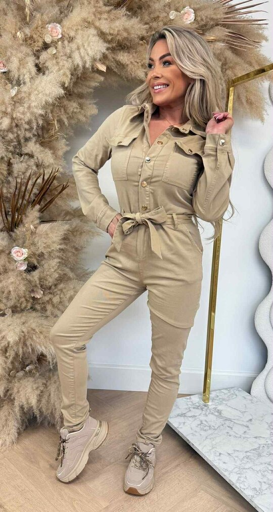 BUTTON JUMPER 10289 BEIGE