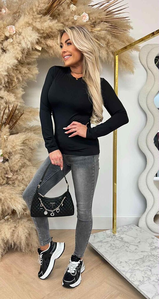 BASIC LONG SLEEVE TEE BLACK