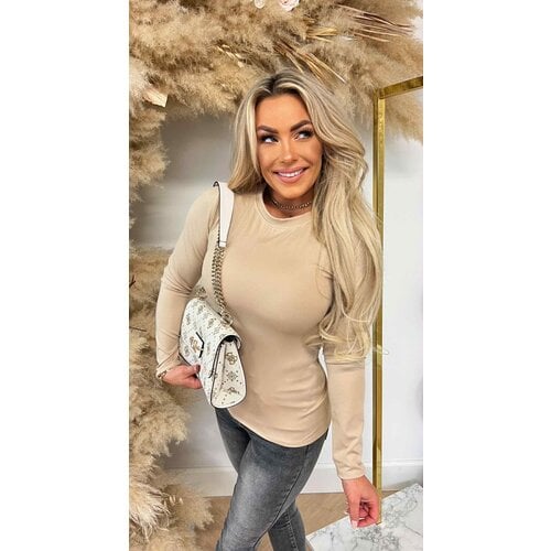 BASIC LONG SLEEVE TEE BEIGE BASIC LONG SLEEVE TEE BEIGE