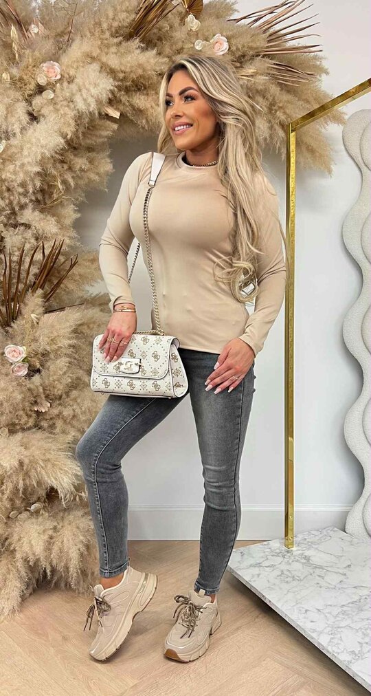 BASIC LONG SLEEVE TEE BEIGE BASIC LONG SLEEVE TEE BEIGE