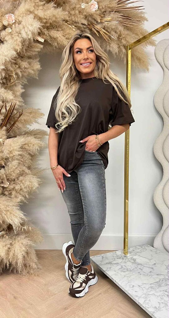 NEW YORK TEDDY TEKST T-SHIRT 7191 BROWN