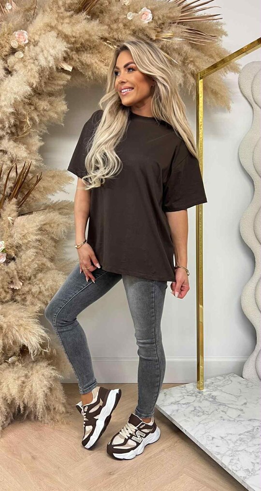 NEW YORK TEDDY TEKST T-SHIRT 7191 BROWN