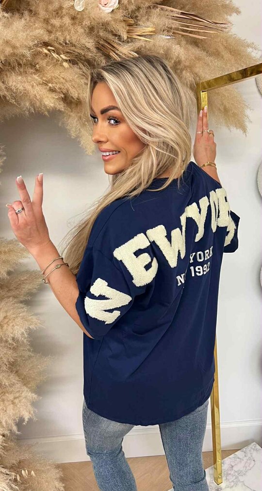 NEW YORK TEDDY TEKST T-SHIRT 7191 NAVY NEW YORK TEDDY TEKST T-SHIRT 7191 NAVY