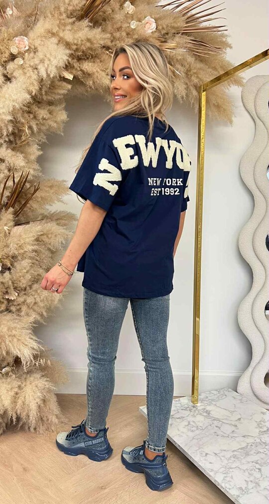 NEW YORK TEDDY TEKST T-SHIRT 7191 NAVY NEW YORK TEDDY TEKST T-SHIRT 7191 NAVY