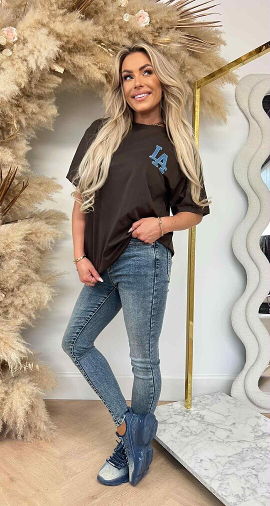 LA OVERSIZED BASIC TEE 7229 BROWN LA OVERSIZED BASIC TEE 7229 BROWN