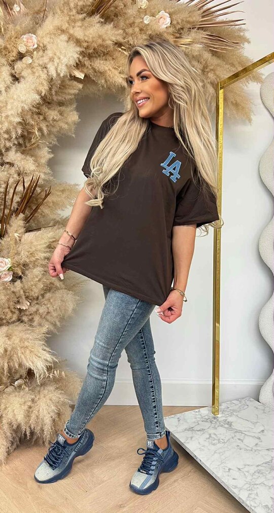 LA OVERSIZED BASIC TEE 7229 BROWN LA OVERSIZED BASIC TEE 7229 BROWN