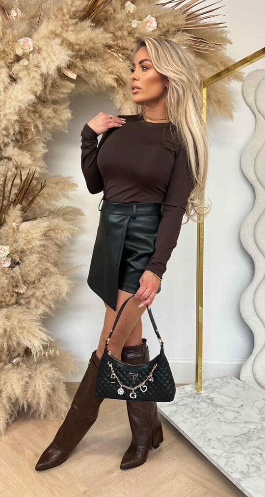 BASIC LONG SLEEVE TEE BROWN