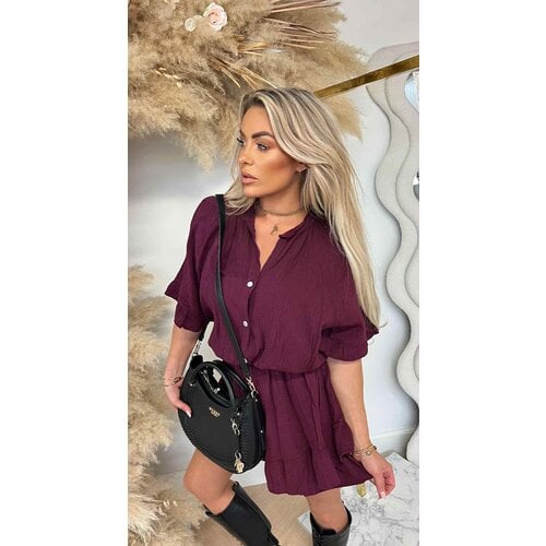 HARPER COTTON PLAYSUIT AUBERGINE HARPER COTTON PLAYSUIT AUBERGINE