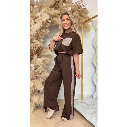 STRIPE GUC PANTS SET CHOCO STRIPE GUC PANTS SET CHOCO