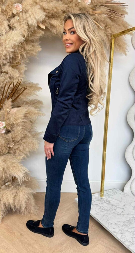 SUEDINE ZIP JACKET 3346 NAVY