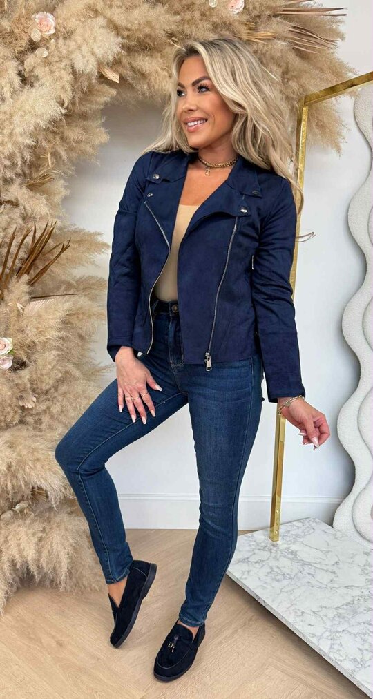 SUEDINE ZIP JACKET 3346 NAVY